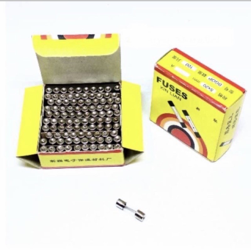 100pcs Fuse Sekring Kaca Tabung Kecil 4A