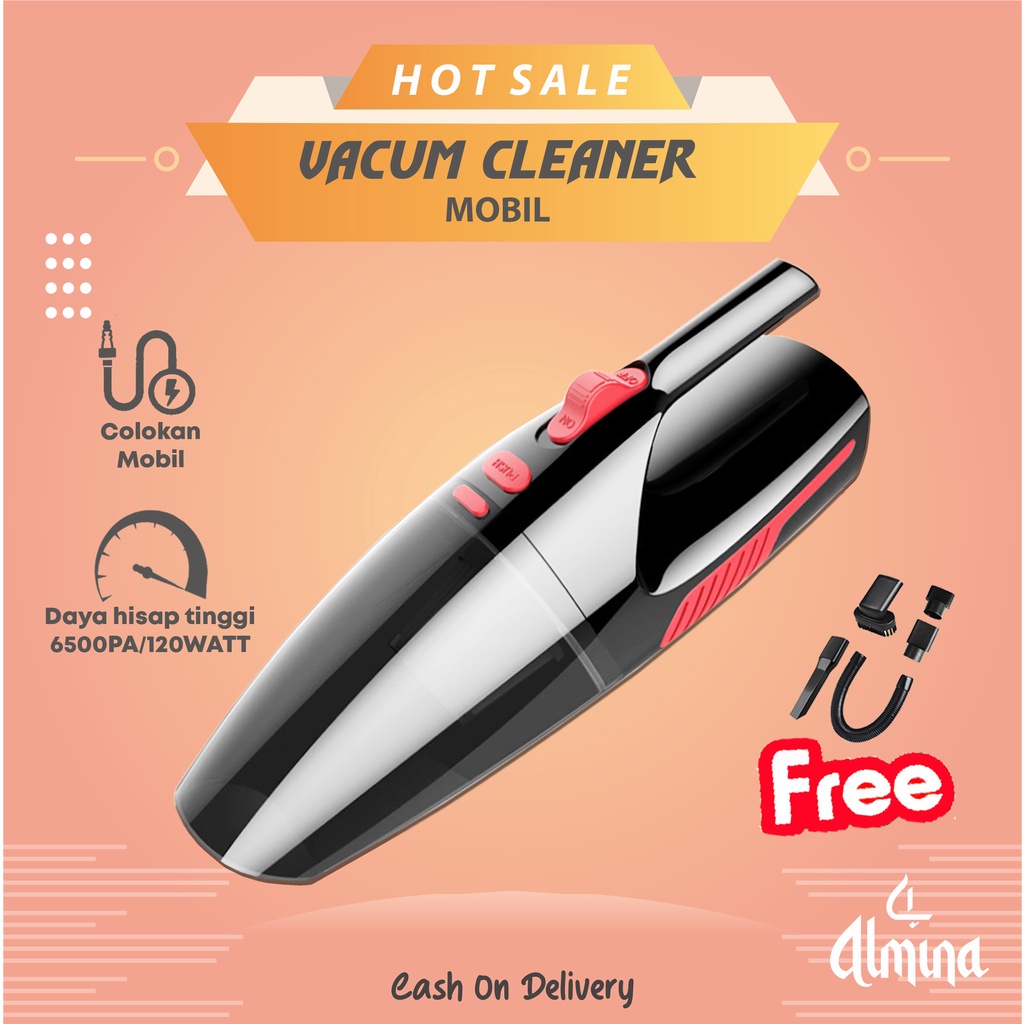 Vacum Mobil Vacum Cleaner Mobil 12V 120WATT Penyedot Debu Portable Mini Penghisap Debu Praktis Almina