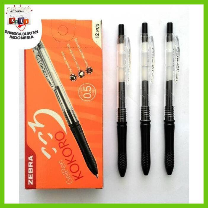 

Silutala- Pulpen Gel Zebra Kokoro Hitam 0.5 Grosir Perlusin! -Ori.