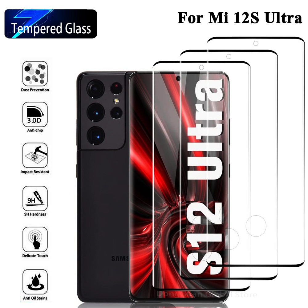 Pelindung Layar Tempered Glass HD 9H Anti Sidik Jari 2.5D Untuk Xiaomi Mi 12S Ultra