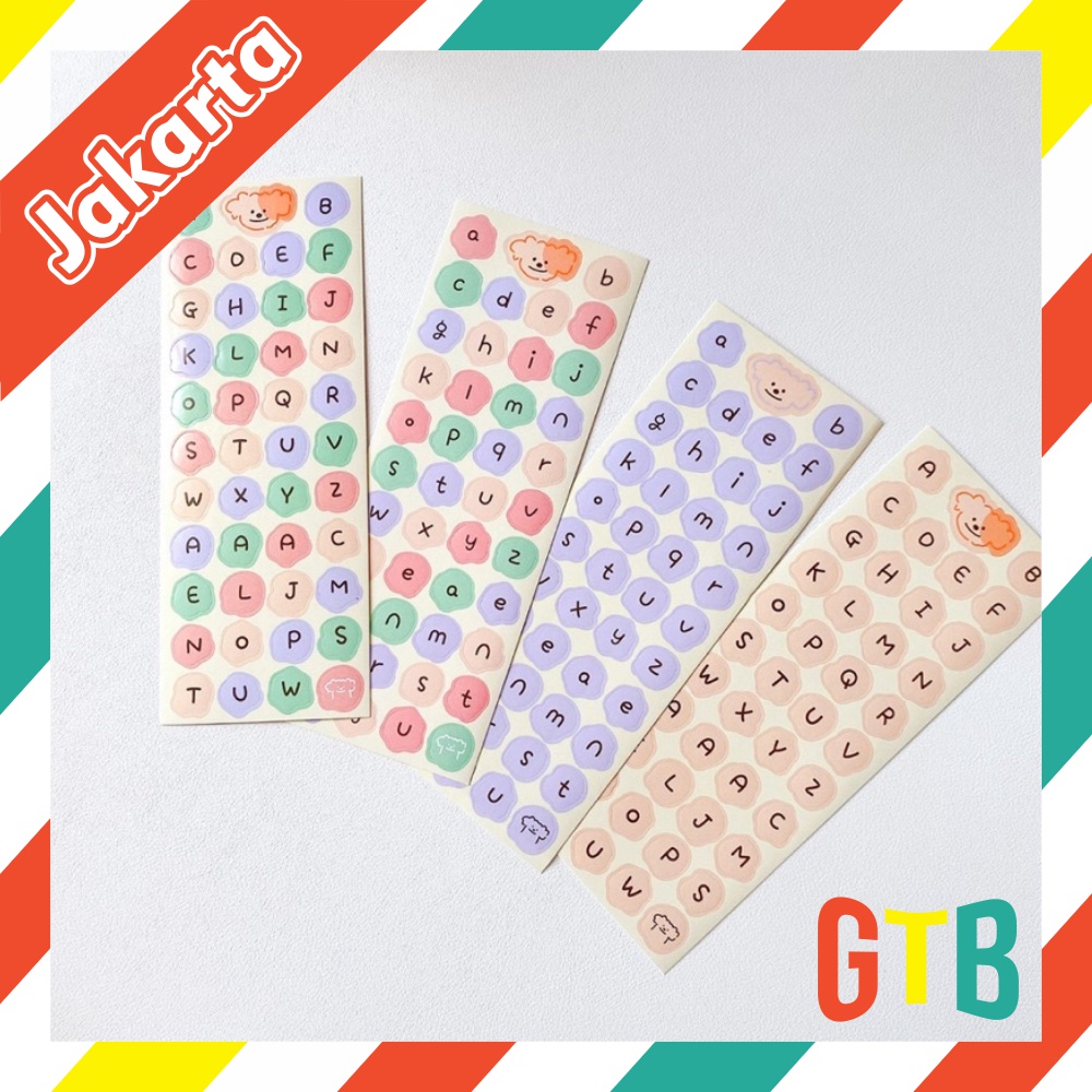 ❤️GTB❤️ 1Pc CUTE ALPHABET Sticker Deco DIY Planner BUJO Stiker Aesthetic 1 Lembar R440