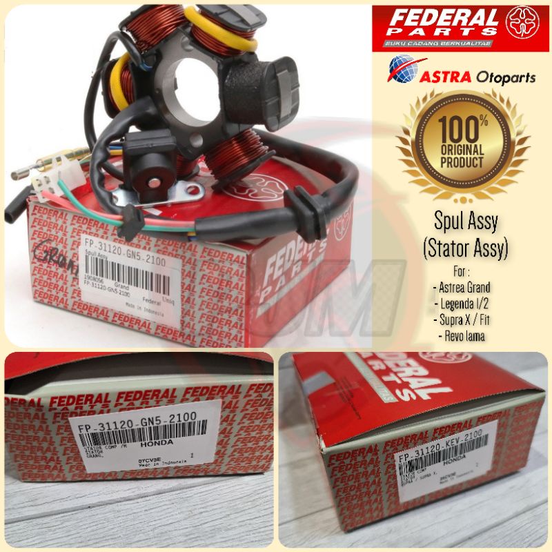 Spul Assy FEDERAL GRAND LEGENDA SUPRA X FIT REVO Lama  ORI Original ASTRA - Spol Stator Comp
