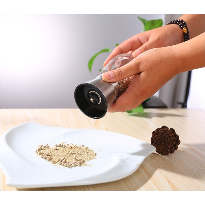 Adda Home - Botol Grinder Bumbu Lada Bubuk Garam Penggiling Pepper Mill Grinder Stainless