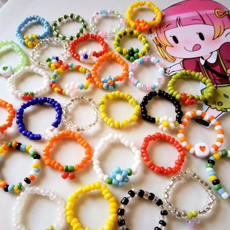 [CN003] Cincin Manik Daisy | Ring Beads Daisy