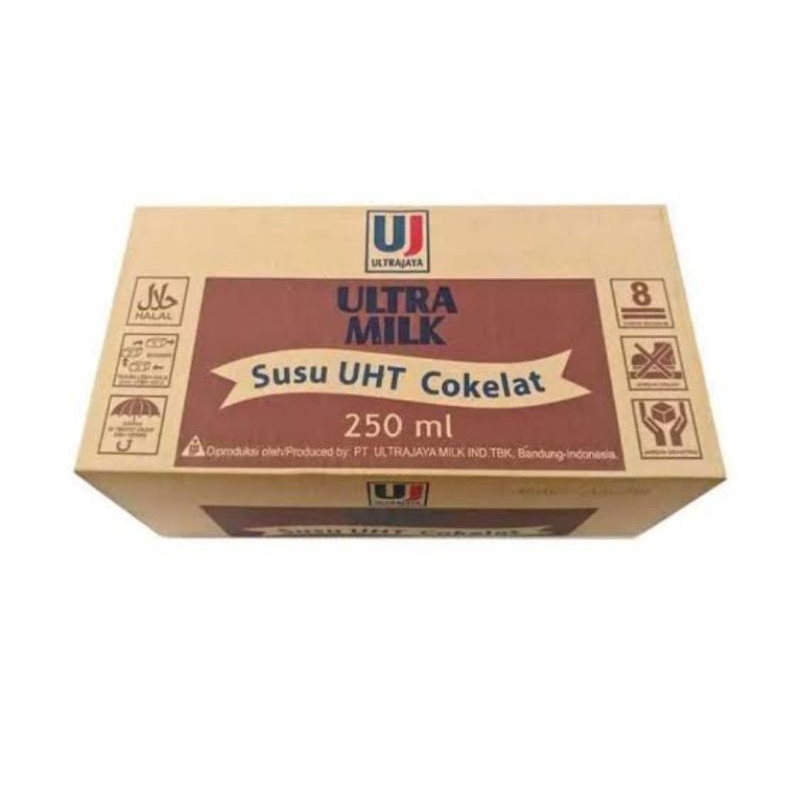 

Susu Ultra 250 ml Dus Karton Isi 24 pcs Rasa Cokelat Ultra Milk Ultra Jaya