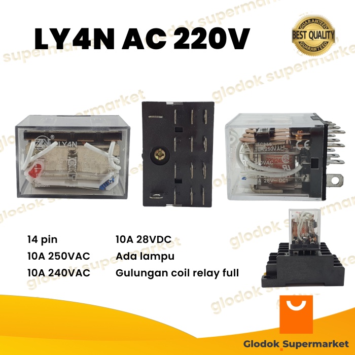 Relay LY4N AC 220V 14 pin Riley 220 Volt 14p 10a