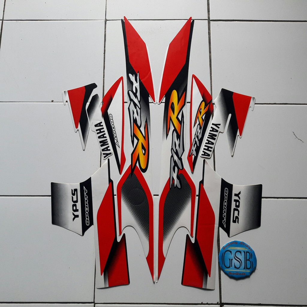 Stiker Motor f1zr 2000 putih-merah