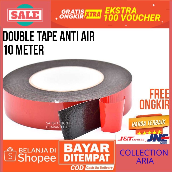 

DOBELTIP WATERPROOF 10METER 3M DOUBEL TIPE KAYU BESI PLASTIK LENGKET DOUBLE TAPE DOBEL TIP PEREKAT
