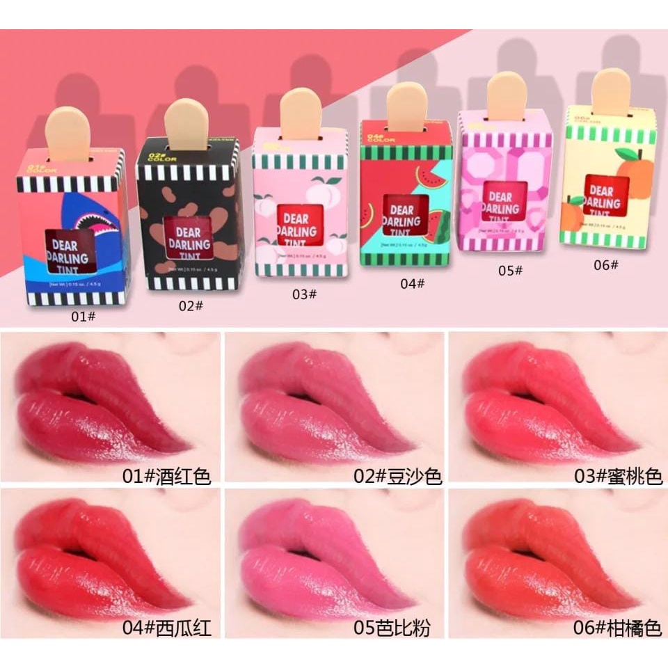 LIPTINT MATTE Dear Darling Tint - Dear Darling Water Gel Tint Ice Cream LIP TIN (1 Pcs)