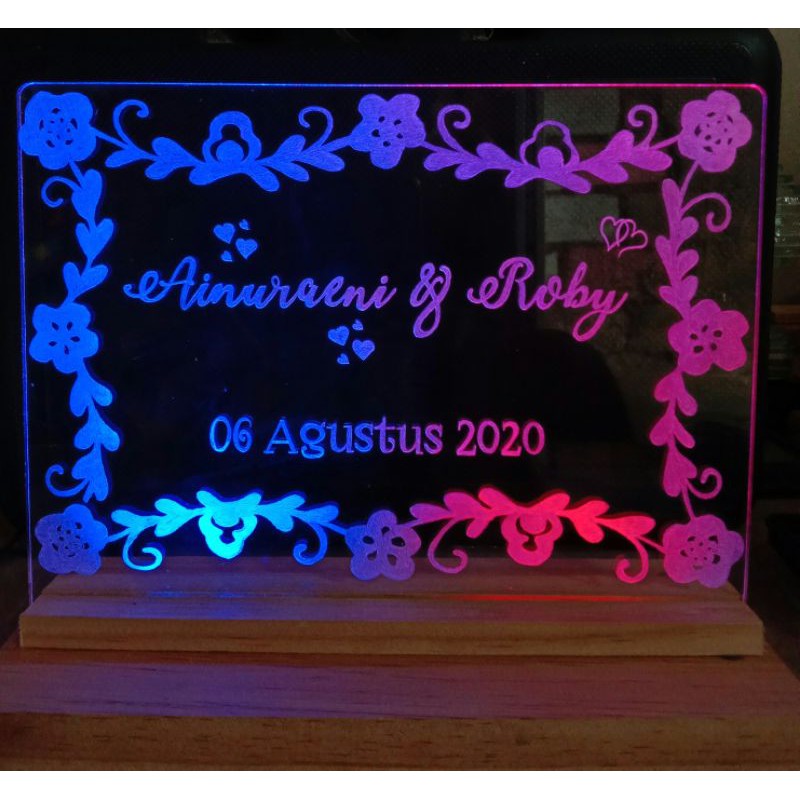 Lampu Hias Akrilik/lampu tidur nama/bisa custon