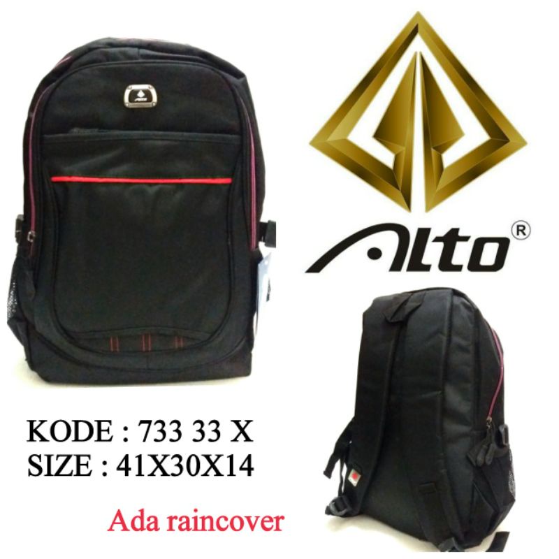 TAS RANSEL SEKOLAH TERBARU ORIGINAL BY ALTO ADA RAINCOVER 1WARNA  HITAM 733 33 X