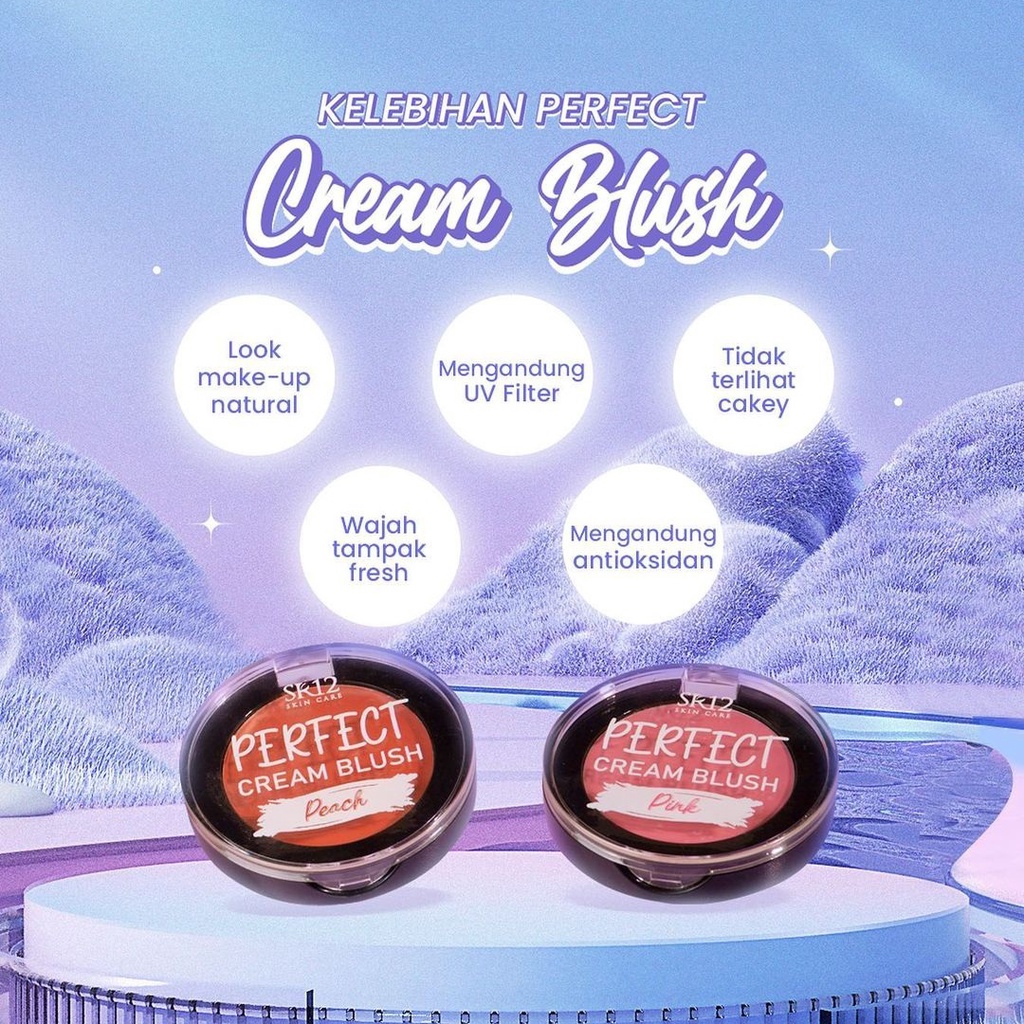 SR12 Perfect Cream Blush &amp; Perfect BB Cream Natural Beige / Make Up Blush On Cream / Perona Pipi / Pemerah Pipi Alami / Pigmented / Awet &amp; Tahan Lama / SR12 Herbal Skincare / Kosmetik SR12 / Natural Look / Base Make Up / Liquid Foundation / SR12