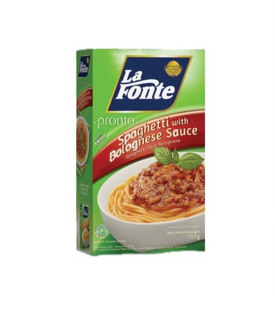 

La Fonte Pronto Spagheti Saus Bolognese Spaghetti bolognes 117gr