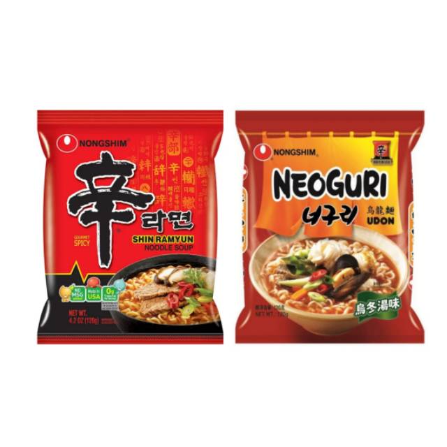 

Paket Hemat Nong Shim Neoguri + Shin Ramyun 120gr