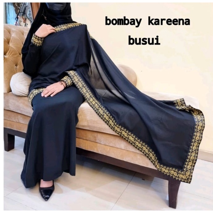 Exclusive Casual Abaya Hitam Bordir Bahan Jetblack Saudi Dress Maxi Turki Umroh Kwalitas Boutique-2