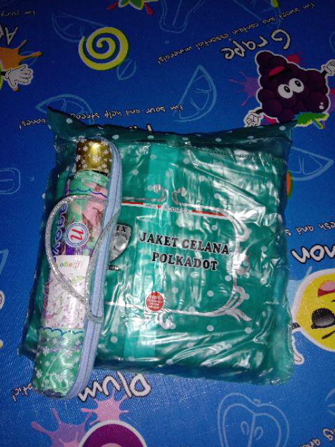 Payung Lipat 3 Tas Saten Rangka Balik