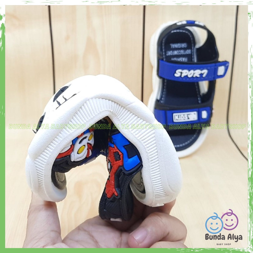 Sendal Anak Laki IMPORT Usia 1 Sampai 4  Tahun BIRU Model Tali Velcro - Sepatu Sandal Anak Model Keren Bahan Karet Elastis Anti Licin Nyaman Dipakai Size 21-30