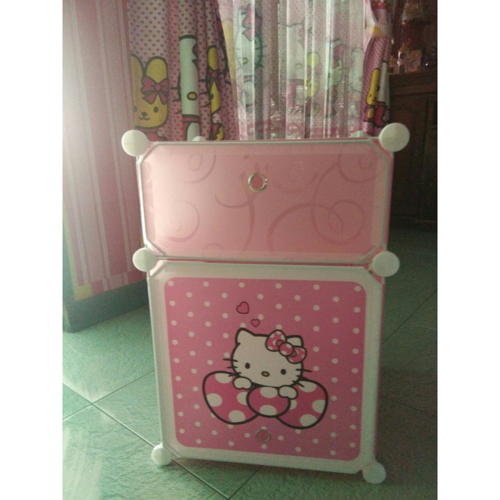 Lemari Susun Lemari Portable Rak Susun Serbaguna Bedside Table Ukuran 39 x 37 x 57 cm