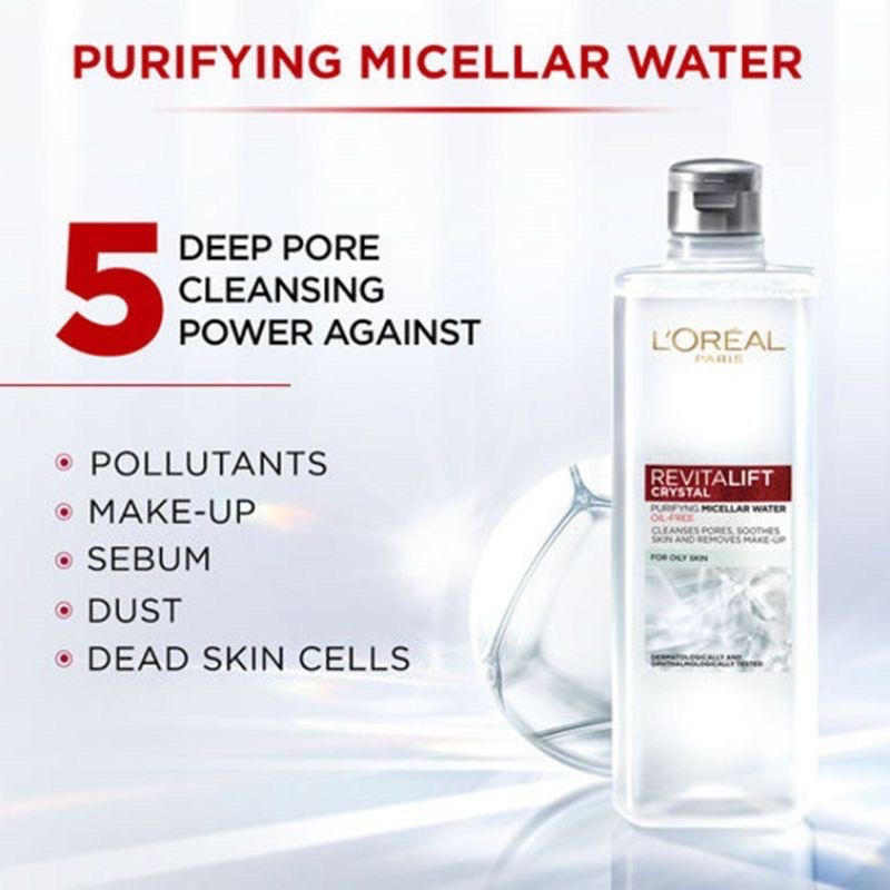 L'OREAL REVITALIFT CRYSTAL PURIFYING MICELLAR WATER 400ML