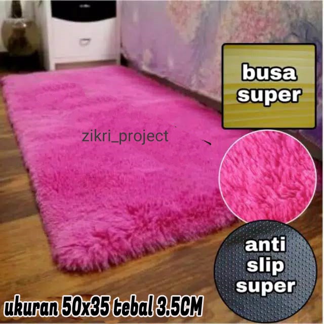 KESET BULU SERBAGUNA 50X35CM SUPER TEBAL 3.5CM ANTISLIP BINTIK SUPER/KESET BULU/KESET SERBAGUNA