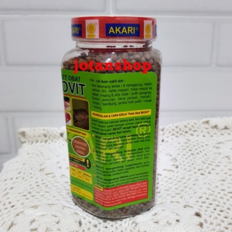 pelet obat AKARI BIOVIT Makanan pakan pellet perawatan karantina ikan hias 350gr 350 gram