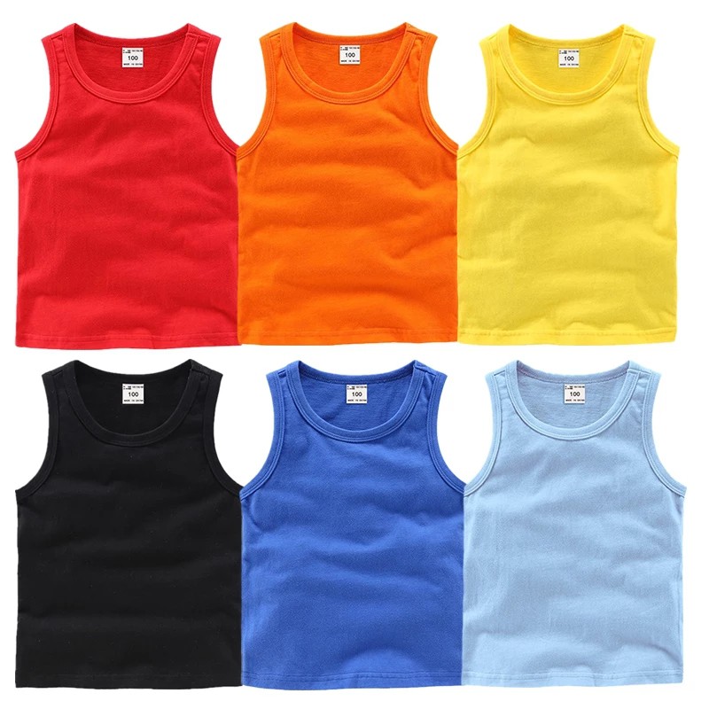 Kaos Singlet Polos Anak Usia 1-12 Tahun Unisex Bahan Cotton Combed