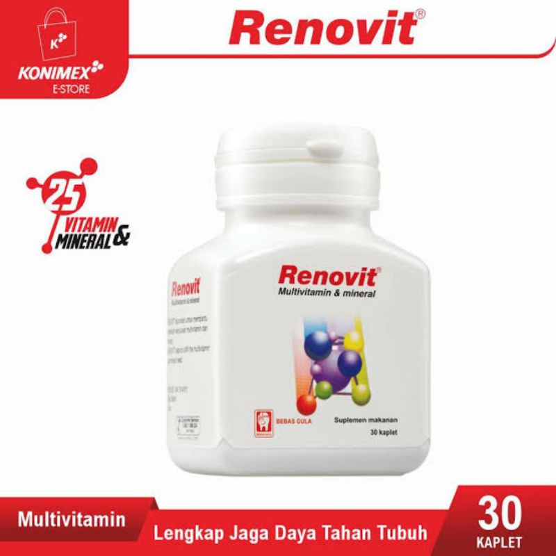 Renovit Multivitamin & Mineral Botol 30 Kandungan Lengkap untuk Sehat