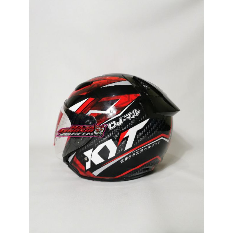 HELK KYT DJ MARU MOTIF SERI 15 BLACK RED HELM TOURING KYT DJMARU MOTIF MURAH ORIGINAL HELM HALF FACE-6