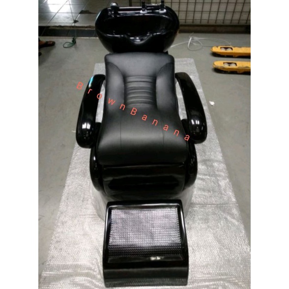 Kursi Keramas Fiberglass Hitam Washback Cuci Rambut Barbershop Salon Kecantikan