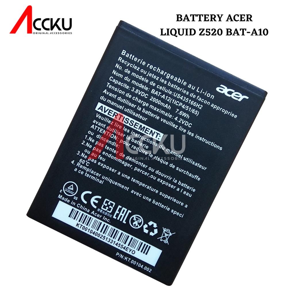 BATERAI ACER BAT-A12 BATTERY ACER LIQUID Z520 BAT-A12 HIGH QUALITY