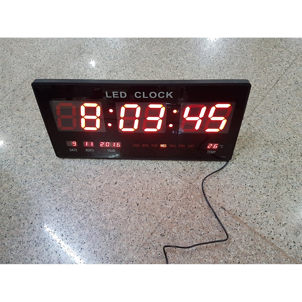 Digital LED Clock XY-4622 ( ukuran : 46cm x 22cm ) LED MERAH