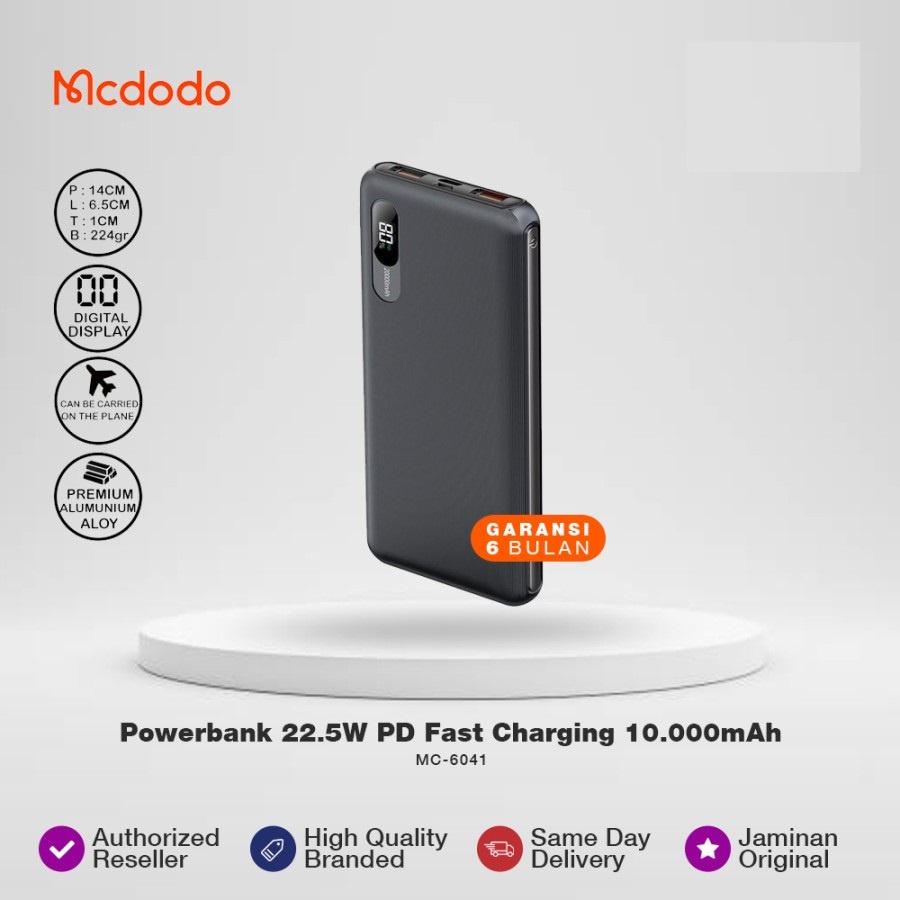 Mcdodo Powerbank 22.5W PD Fast Charging 10.000mAh MC-6041