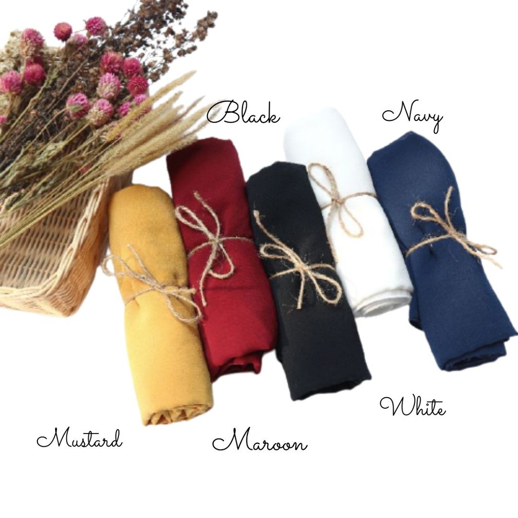 PASHMINA CERUTY PREMIUM 180x75 CM TEPI JAHIT RAPI HIJAB CERUTY PASMINA CERUTTY WARNA PART 1-5