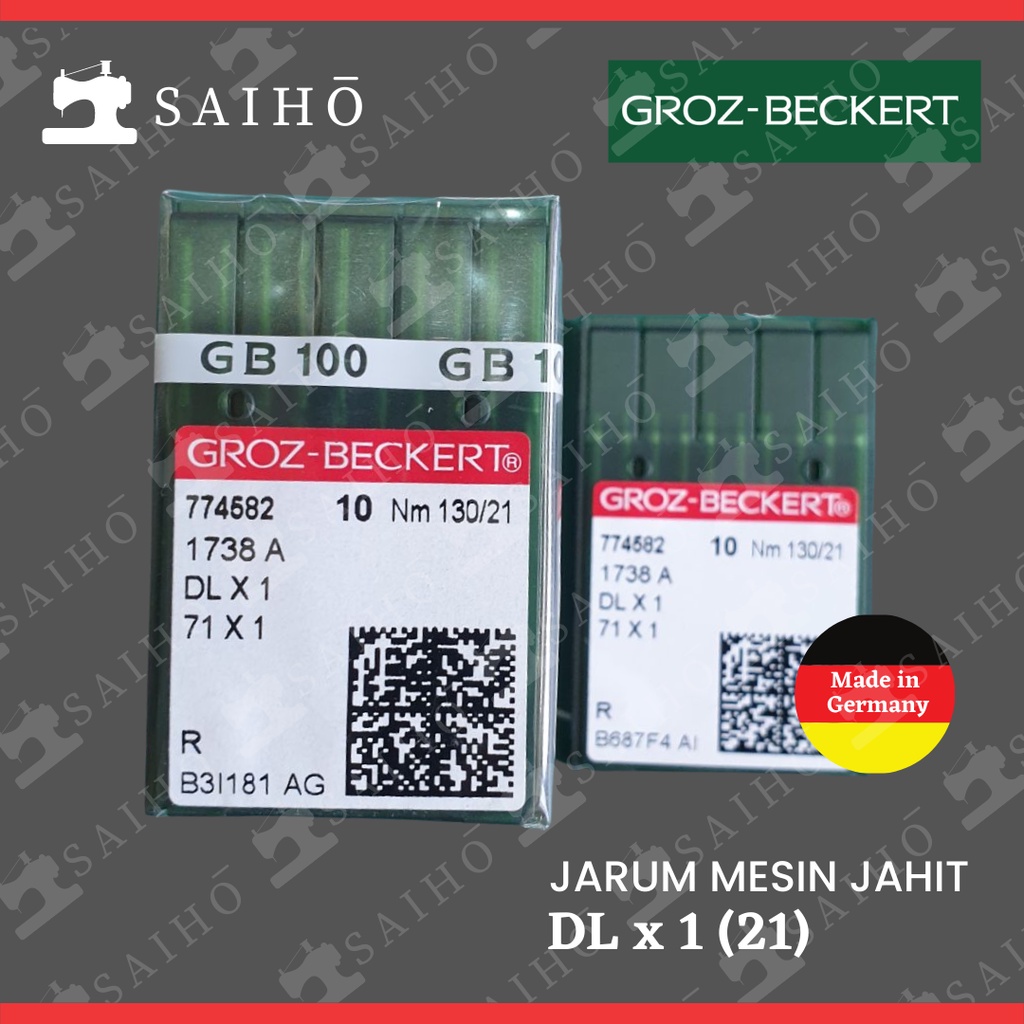 Groz Beckert DL x 1 / DLx1 Jarum Mesin Jahit | Made in Germany