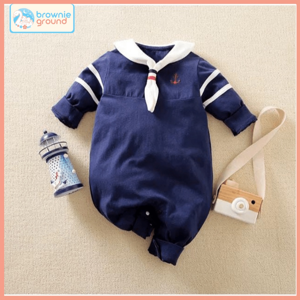 [COD] jumper anak kembar lucu motif jangkar merah mini navy &amp; white usia 2 tahun keren import brownieground