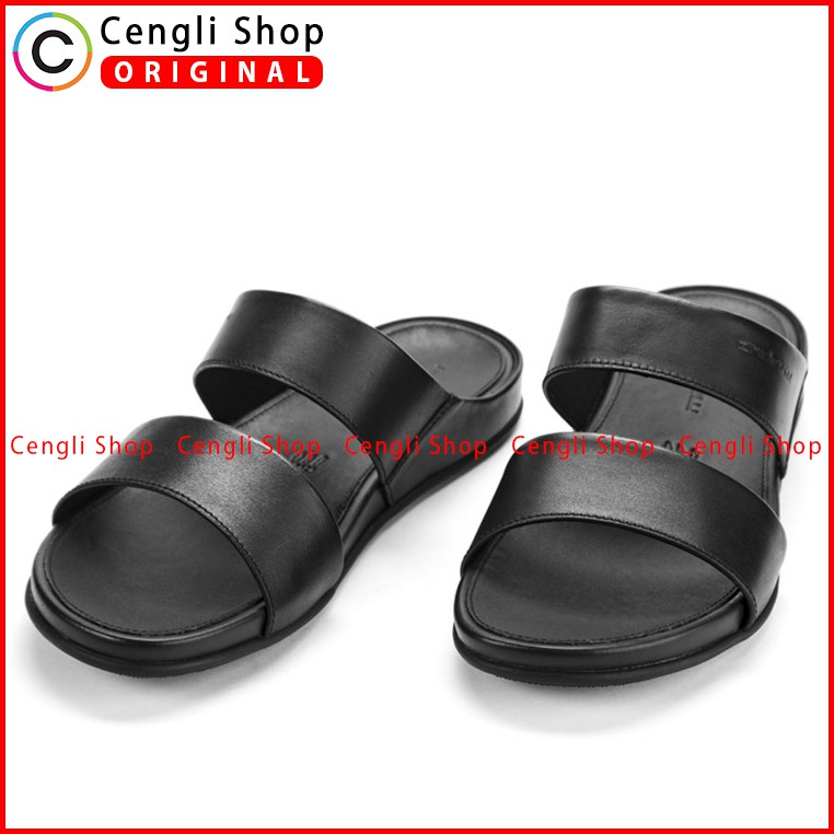 SANDAL ANDREW PRIA TERBARU ORIGINAL CASUAL KULIT BRANDED HITAM ANM10