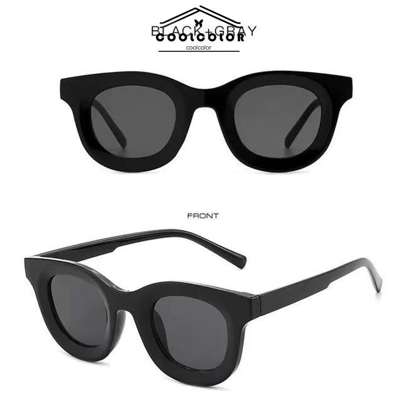 COD✨Kacamata Hitam Leopard Korea Kepribadian Cekung Bingkai Kecil Retro Fashion Bulat Sederhana Retro Sunglasses Klasik Frame Besar Kaca mata Lensa UV400 Untuk Eyeglasses Fashion Pria Wanita Import