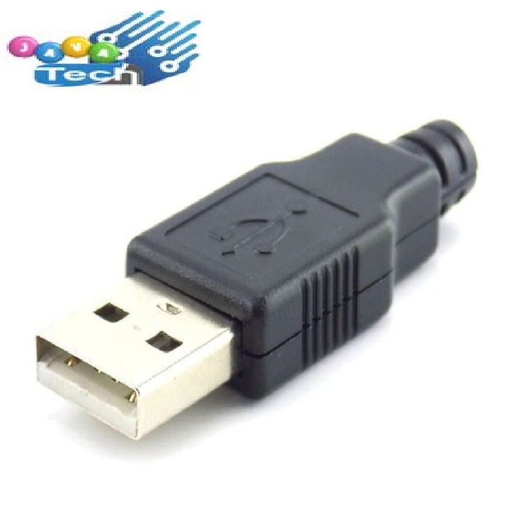 Konektor USB Jack Male Tipe-A 4 Pin Kabel Cover Plastik