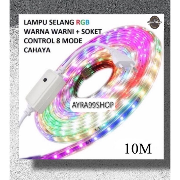 Lampu Led Strip Selang Warna Warni 3528 2835 220V + adaptor 10M