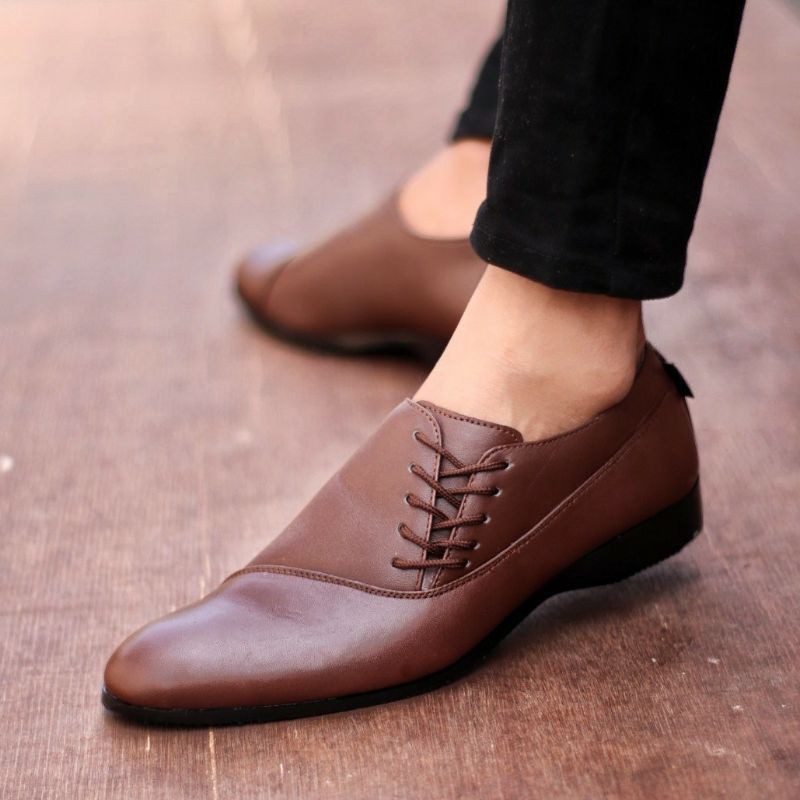 MGN Sepatu Formal Pria Sepatu Pantofel Kerja Kantor Kulit Asli Sepatu Pria Casual Cowok / Cowo