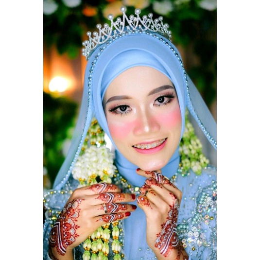 SELAYER PENGANTIN VAILE JILBAB PENGANTIN MUSLIM/Slayer akad/Slayer veil mutiara/Slayer pengantin/hijab pengantin elegan