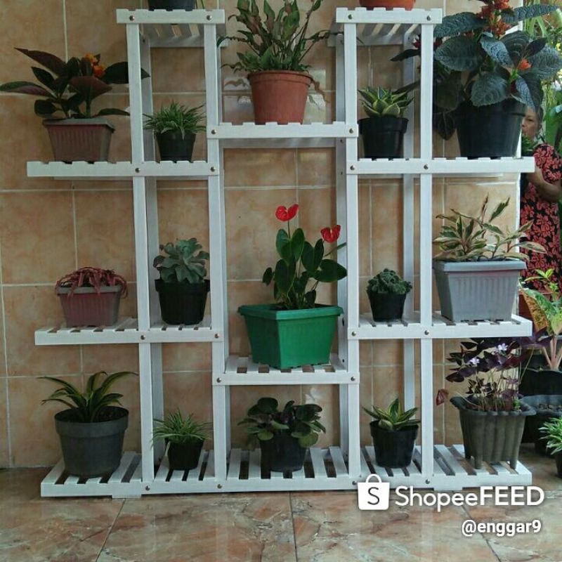 Homedecore ,Rak tempat Bunga ,Rak Bunga Kayu Jati