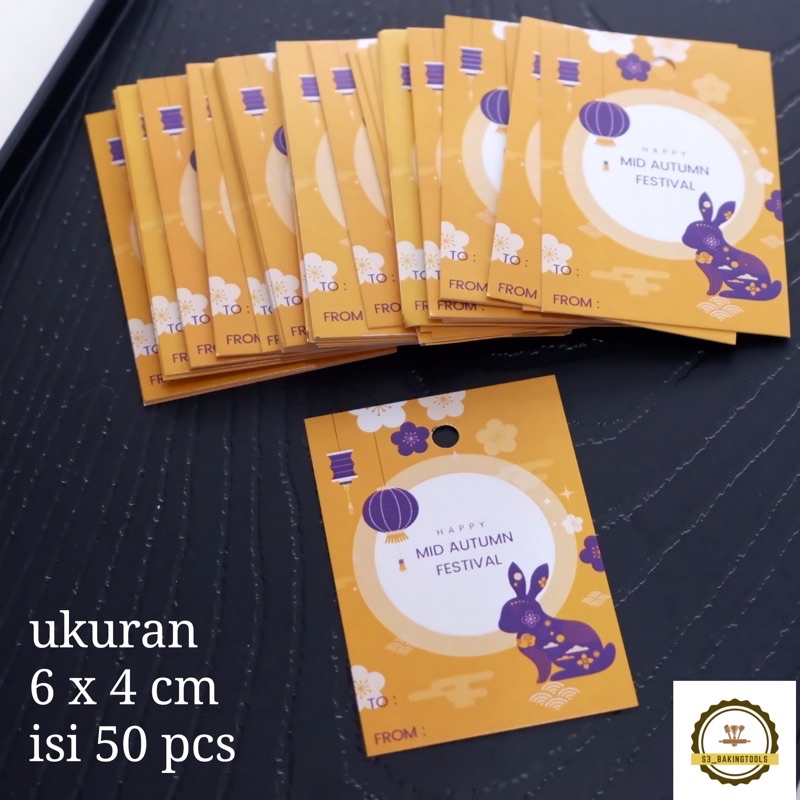 

Hang tag mid autumn festival mooncake orange purple isi 40 pcs