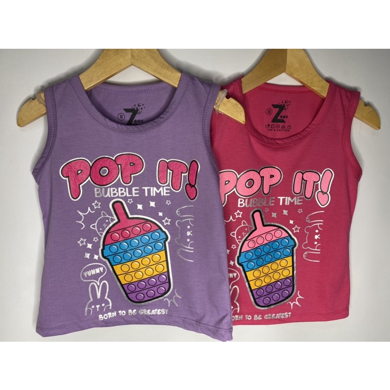 Singlet anak perempuan-singlet Squid game-singlet pop it 1-10 tahun
