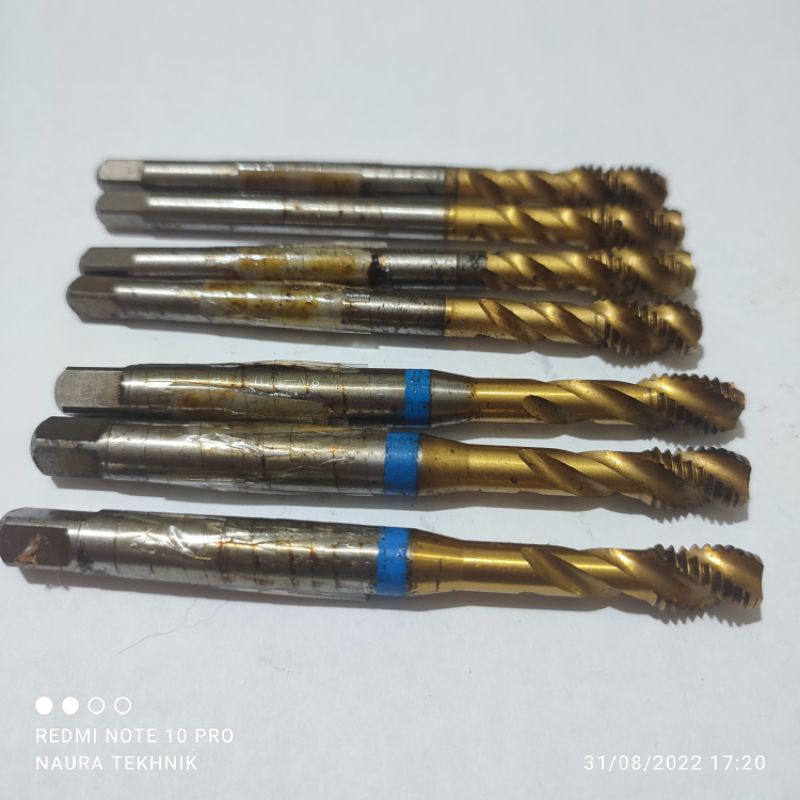 Tap M8× 1,25 TIN SP TITEX Tap mesin hand tap M8 SP TAP bekas TAP  SPIRAL
