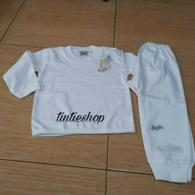 Piyama Bayi/Stelan baju tidur bayi putih semua