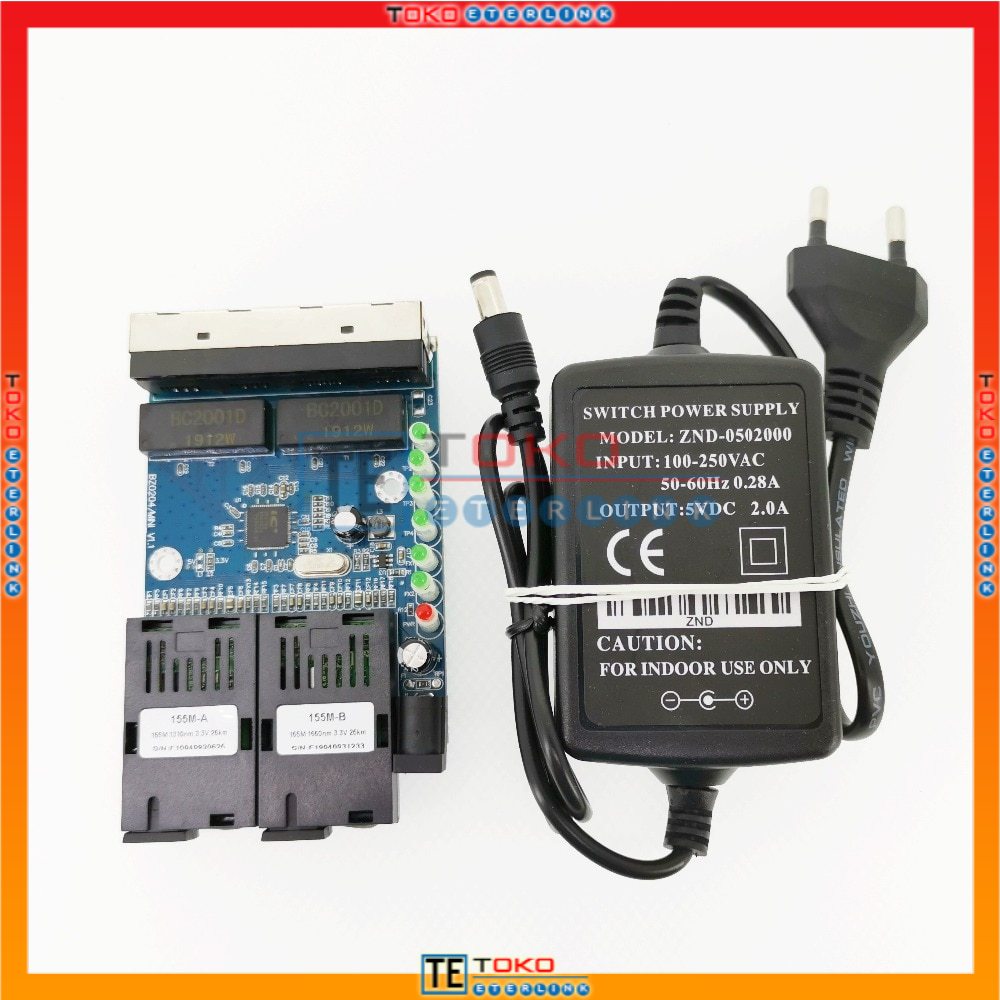 【Support POE】10/100M 2F4E 2 SC 4 RJ45 Ethernet  PCBA Single Mode 5V-12V input-3
