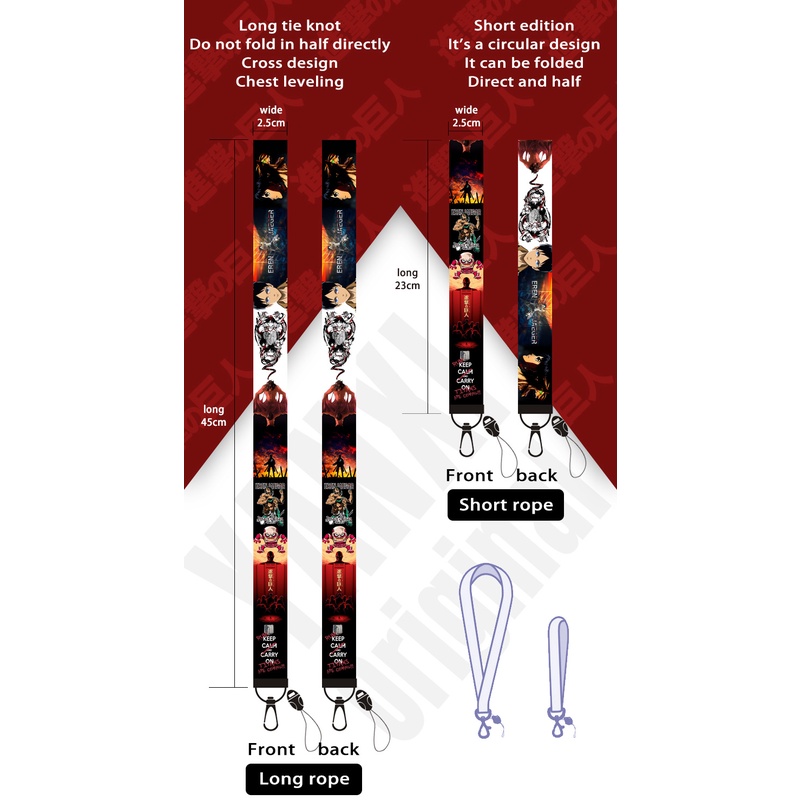 Lanyard Panjang Desain attack on titan Untuk Ponsel