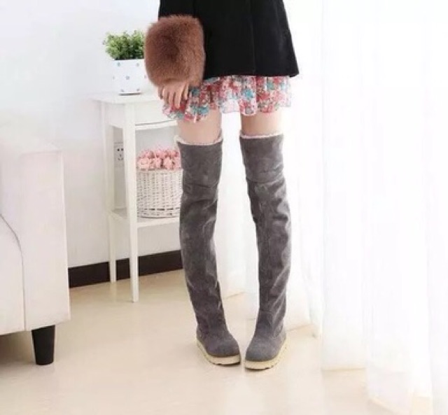 IMPORT Boots Overknee Sepatu Boots Panjang Selutut Winter Musim Dingin