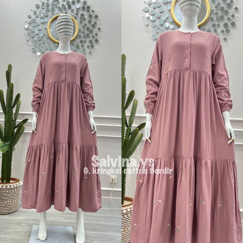 Gamis Salvina kringkel tabur bawah
